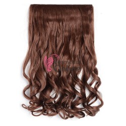 Extensie de par cu 5 Clips On delux dubla ondulata de 50 cm, Castaniu Mediu Cod 888 33